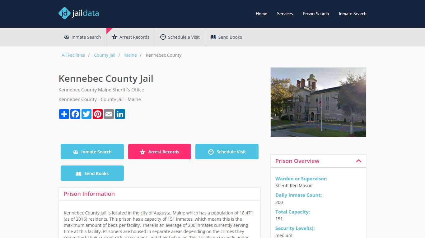 Kennebec County Jail Inmate Search and Prisoner Info - Augusta, ME
